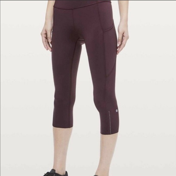 Lululemon Fast & Free *Reflective* Crop 19” - Dark Adobe/Pelt - Picture 5 of 14